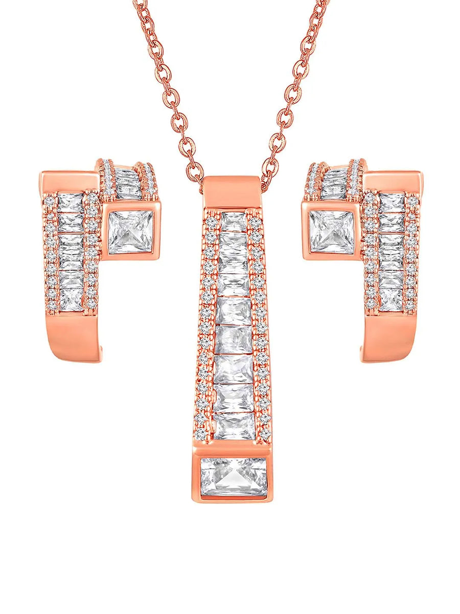 Minimalist CZ Pendant Set – Elegant Everyday Jewellery by Peora
