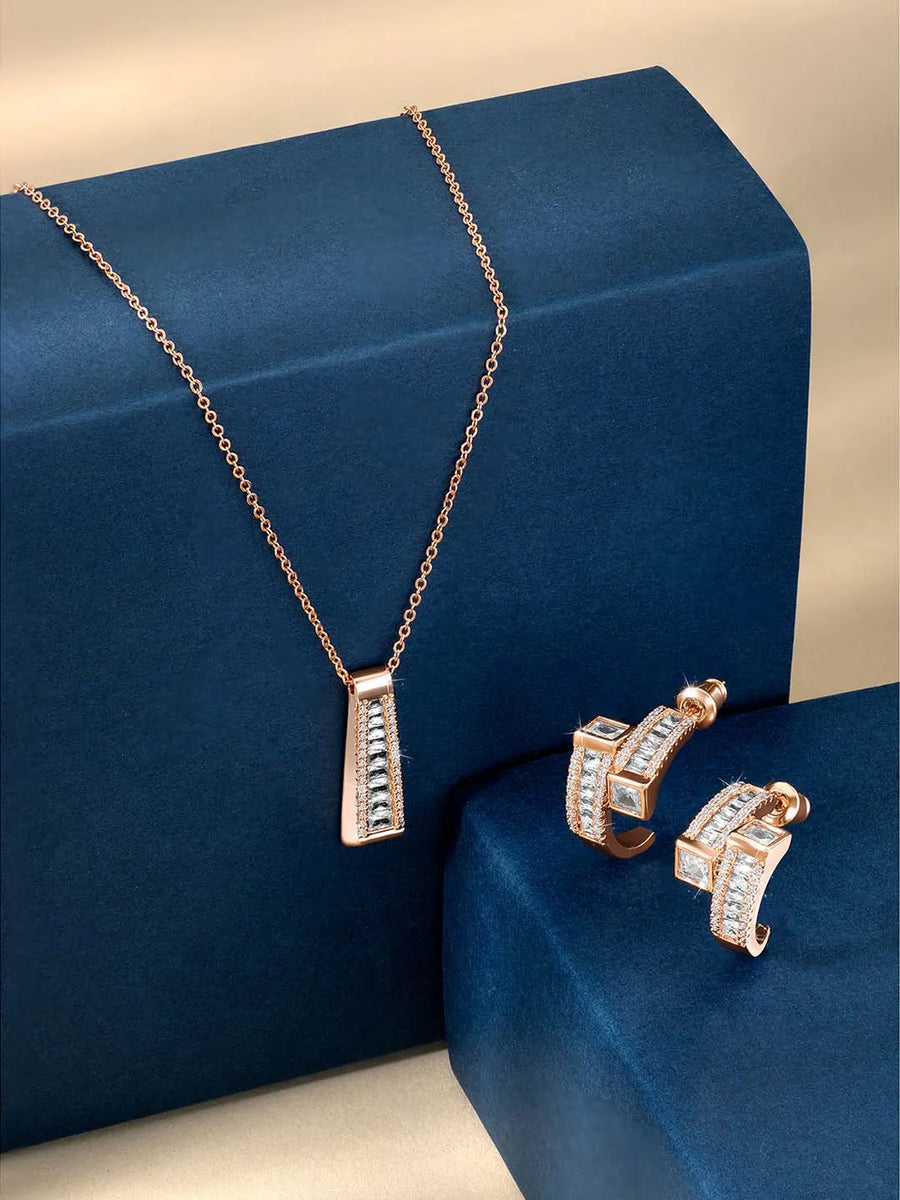 Minimalist CZ Pendant Set – Elegant Everyday Jewellery by Peora
