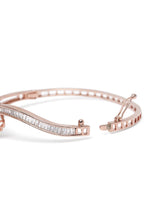 Chic CZ Studded Floral Kada Bracelet in Rose Gold featuring Crystals & Cubic Zirconia kada bracelet  
