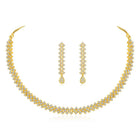 Chic Shine CZ Studded Necklace Set. A gold-plated necklace set with earrings & cubic zirconia stones. 