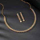 Chic Shine CZ Studded Necklace Set. A gold-plated necklace set with earrings & cubic zirconia stones. 