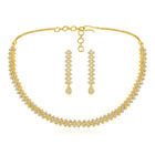 Chic Shine CZ Studded Necklace Set. A gold-plated necklace set with earrings & cubic zirconia stones. 