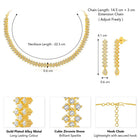Chic Shine CZ Studded Necklace Set. A gold-plated necklace set with earrings & cubic zirconia stones. 