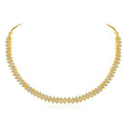 Chic Shine CZ Studded Necklace Set. A gold-plated necklace set with earrings & cubic zirconia stones. 