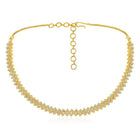 Chic Shine CZ Studded Necklace Set. A gold-plated necklace set with earrings & cubic zirconia stones. 