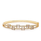 Glam CZ Baguette Studded Kada  in Gold featuring Baguette Stone & Cubic Zirconia kada bracelet  
