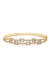 Glam CZ Baguette Studded Kada  in Gold featuring Baguette Stone & Cubic Zirconia kada bracelet  
