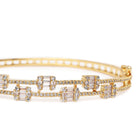 Glam CZ Baguette Studded Kada  in Gold featuring Baguette Stone & Cubic Zirconia kada bracelet  
