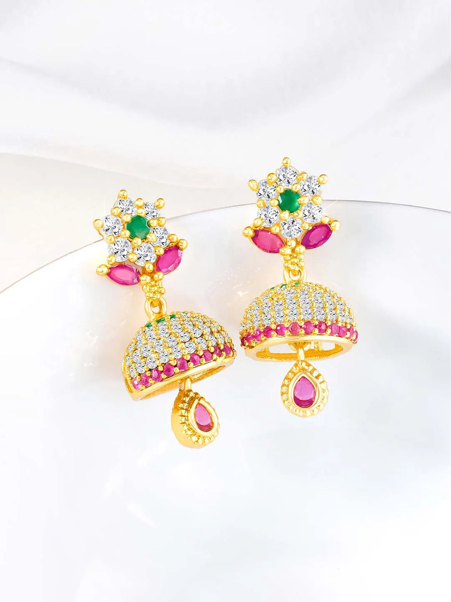 Sparkle CZ Jhumki Earrings | Peora's Latest Jewellery Collection

