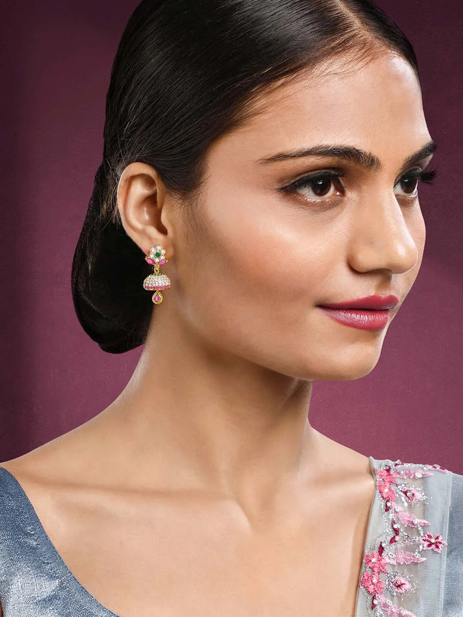 Sparkle CZ Jhumki Earrings | Peora's Latest Jewellery Collection

