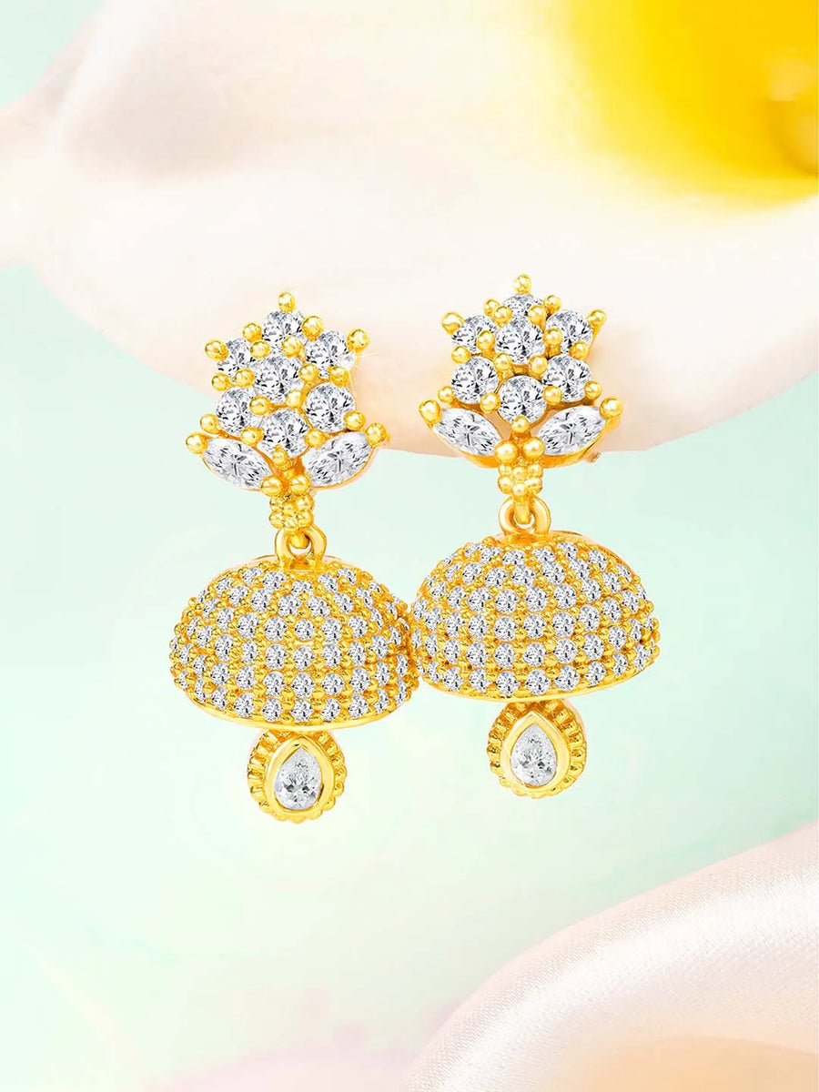 Sparkle CZ Jhumki Earrings | Peora's Latest Jewellery Collection

