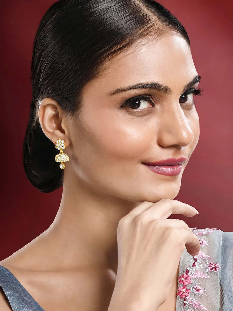 Sparkle CZ Jhumki Earrings | Peora's Latest Jewellery Collection

