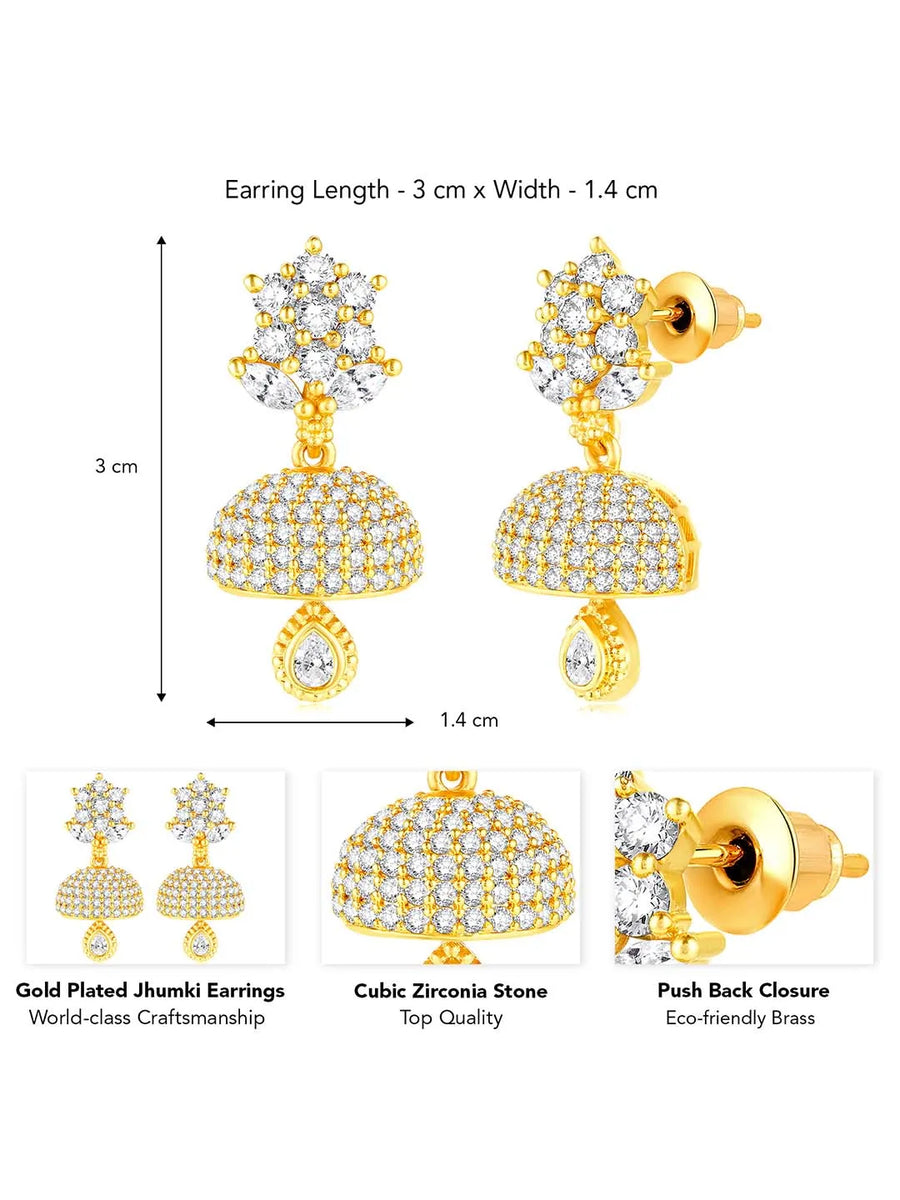 Sparkle CZ Jhumki Earrings | Peora's Latest Jewellery Collection

