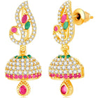 Blush CZ Jhumki Earrings | Peora Ethnic CZ Jewellery

