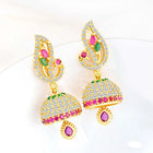 Blush CZ Jhumki Earrings | Peora Ethnic CZ Jewellery

