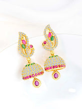 Blush CZ Jhumki Earrings | Peora Ethnic CZ Jewellery

