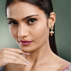 Blush CZ Jhumki Earrings | Peora Ethnic CZ Jewellery

