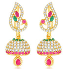 Blush CZ Jhumki Earrings | Peora Ethnic CZ Jewellery

