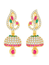 Blush CZ Jhumki Earrings | Peora Ethnic CZ Jewellery

