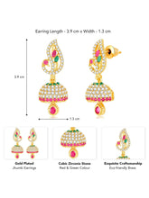 Blush CZ Jhumki Earrings | Peora Ethnic CZ Jewellery

