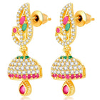 Blush CZ Jhumki Earrings | Peora Ethnic CZ Jewellery

