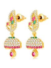 Blush CZ Jhumki Earrings | Peora Ethnic CZ Jewellery


