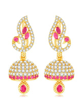 Blush CZ Jhumki Earrings | Peora Ethnic CZ Jewellery

