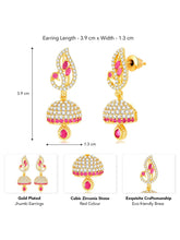 Blush CZ Jhumki Earrings | Peora Ethnic CZ Jewellery

