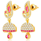 Blush CZ Jhumki Earrings | Peora Ethnic CZ Jewellery

