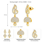 Blush CZ Jhumki Earrings | Peora Ethnic CZ Jewellery

