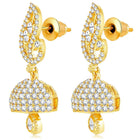 Blush CZ Jhumki Earrings | Peora Ethnic CZ Jewellery

