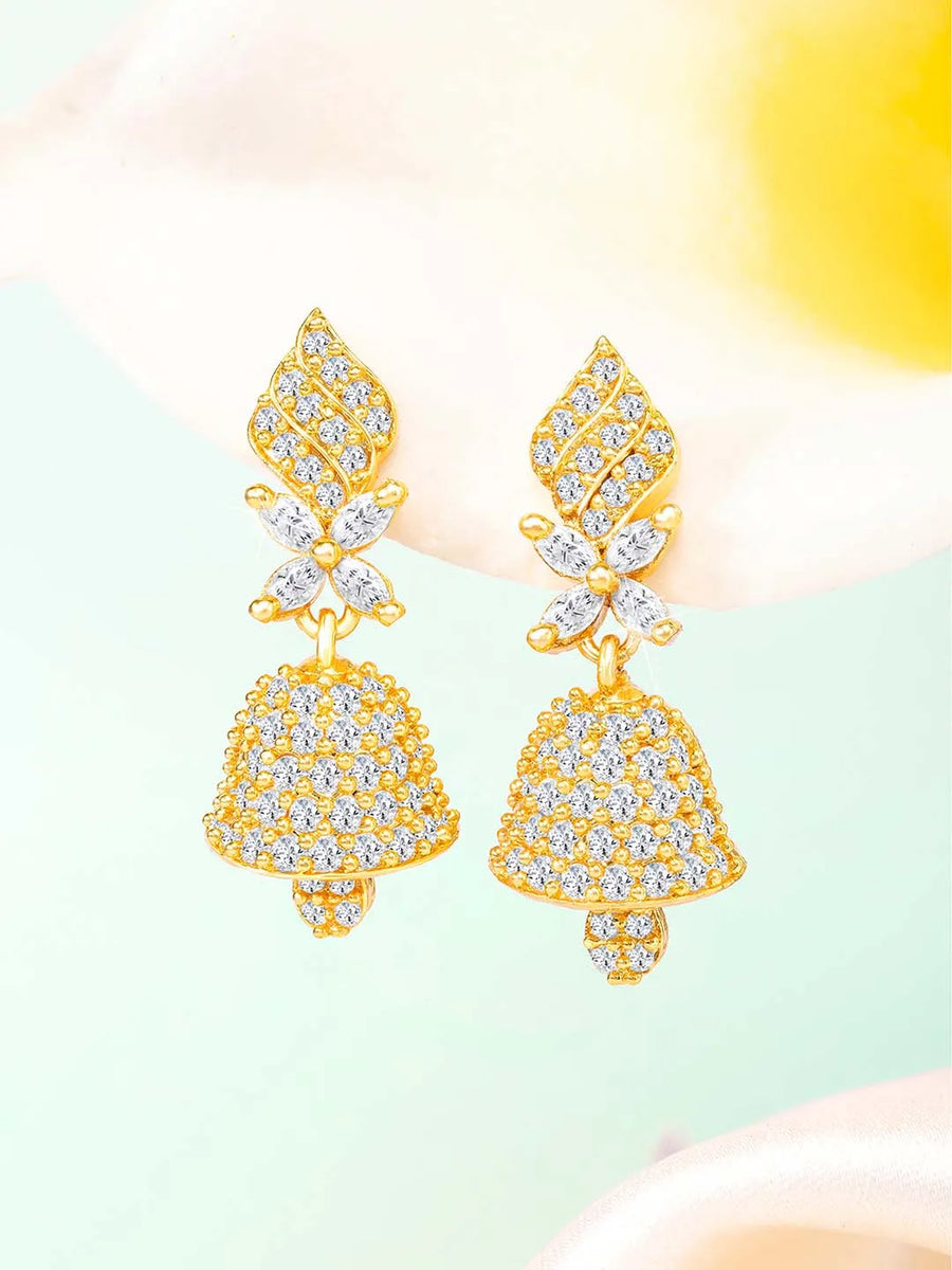 Shine CZ Jhumki by Peora | Radiant Ethnic Jewellery Collection

