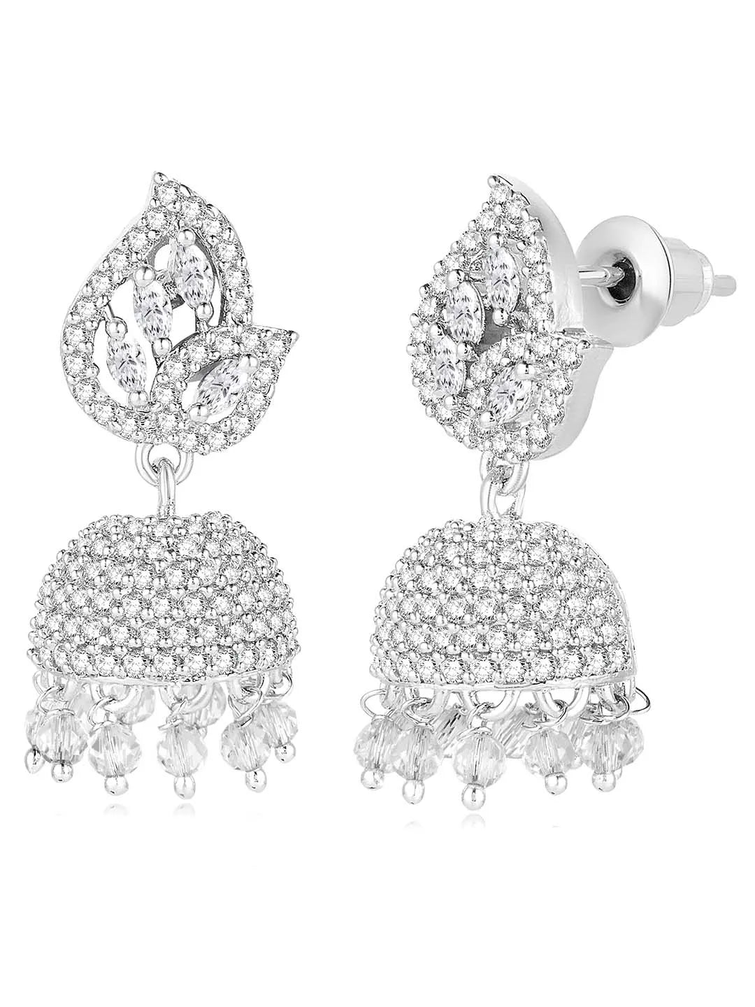 Azure Elegance CZ Jhumki | Find Chic Jewellery at Peora

