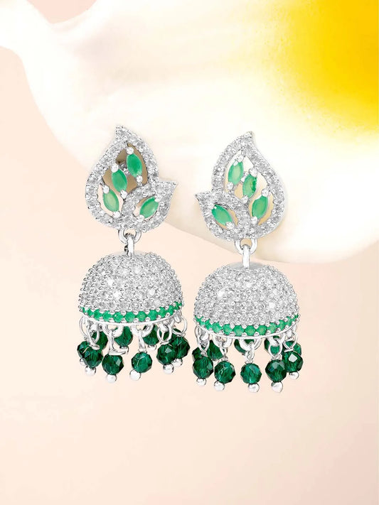 Azure Elegance CZ Jhumki | Find Chic Jewellery at Peora

