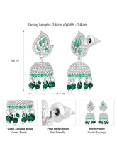 Azure Elegance CZ Jhumki | Find Chic Jewellery at Peora

