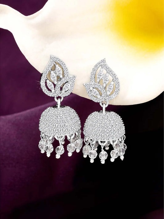 Azure Elegance CZ Jhumki | Find Chic Jewellery at Peora

