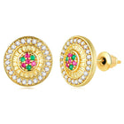 CZ Multicolour Stud Earrings | Peora Vibrant CZ Jewellery

