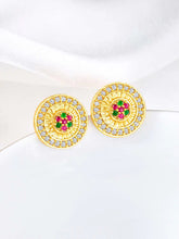 CZ Multicolour Stud Earrings | Peora Vibrant CZ Jewellery

