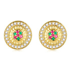 CZ Multicolour Stud Earrings | Peora Vibrant CZ Jewellery

