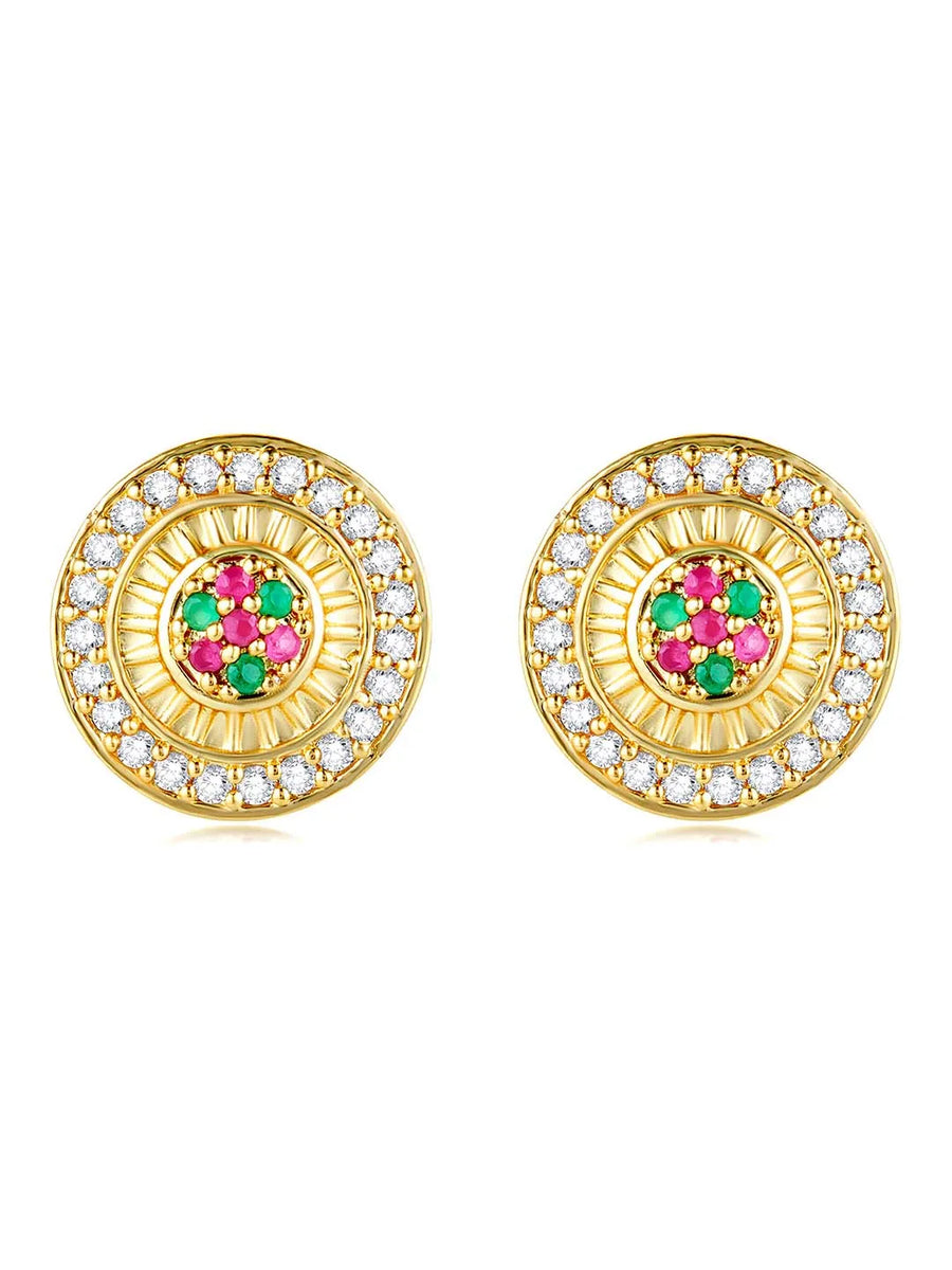 CZ Multicolour Stud Earrings | Peora Vibrant CZ Jewellery

