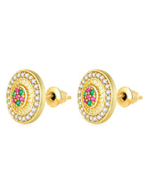 CZ Multicolour Stud Earrings | Peora Vibrant CZ Jewellery

