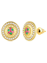 CZ Multicolour Stud Earrings | Peora Vibrant CZ Jewellery

