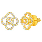 CZ Petal Perfection Pendant Set. Gold-plated pendant set with a floral design with earrings & CZ stones.