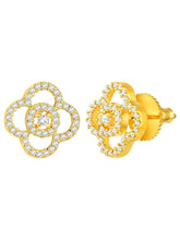 CZ Petal Perfection Pendant Set. Gold-plated pendant set with a floral design with earrings & CZ stones.