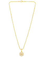 CZ Petal Perfection Pendant Set. Gold-plated pendant set with a floral design with earrings & CZ stones.