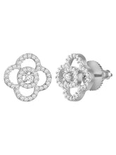 CZ Petal Perfection Pendant Set. Silver-plated pendant set with a floral design with earrings & CZ stones.