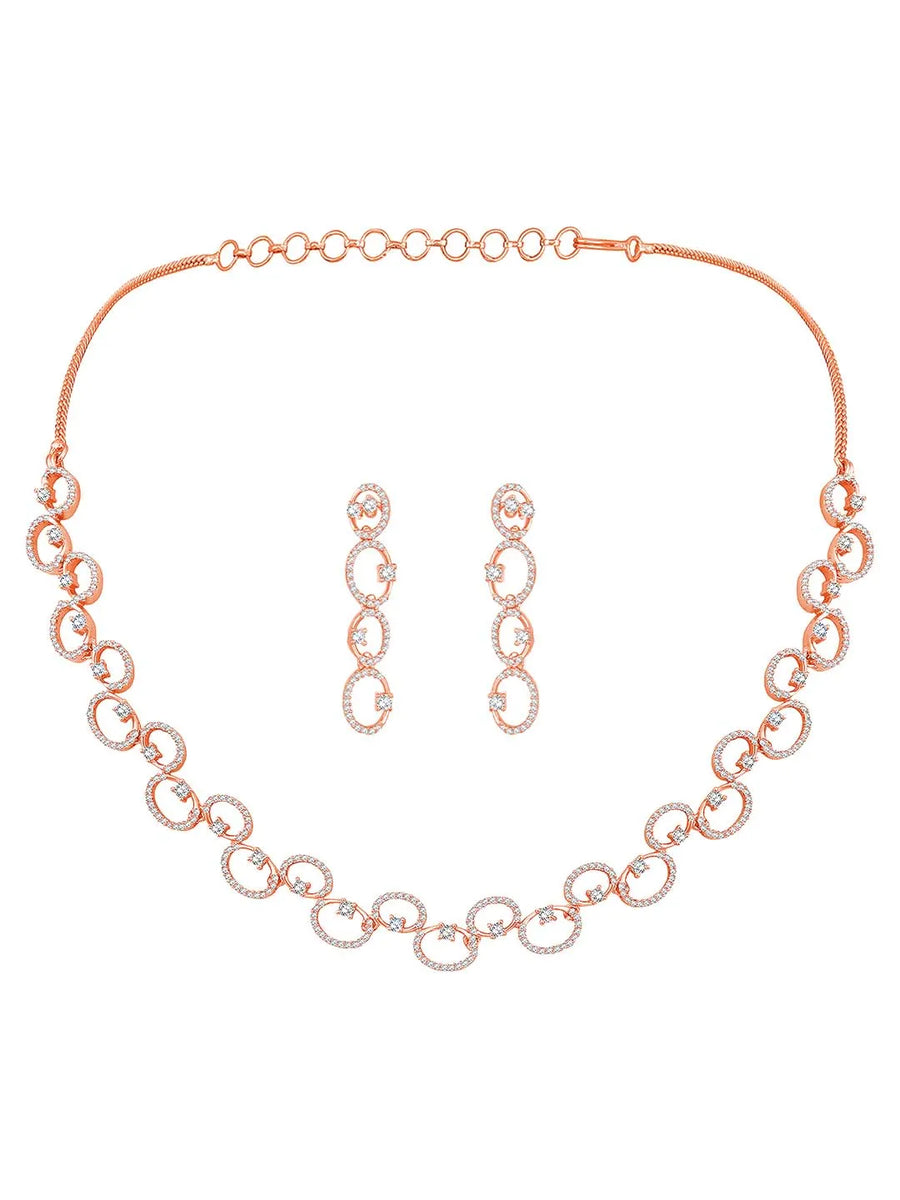 CZ Necklace Set – Stylish Stone Jewellery by Peora
