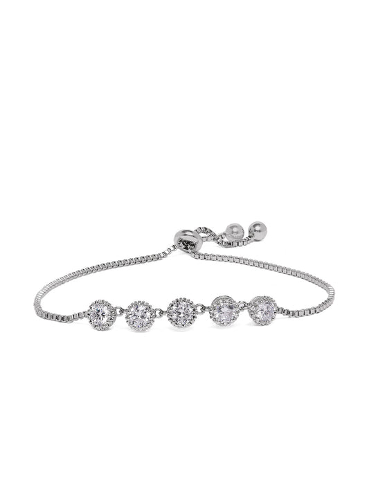 Sparkling Solitaire CZ Bracelet in Silver featuring Crystals bracelets 
