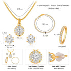 Radiant Rounds CZ Solitaire Pendant Set - Gold