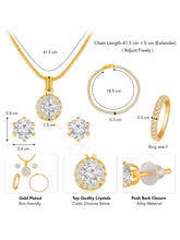 Radiant Rounds CZ Solitaire Pendant Set